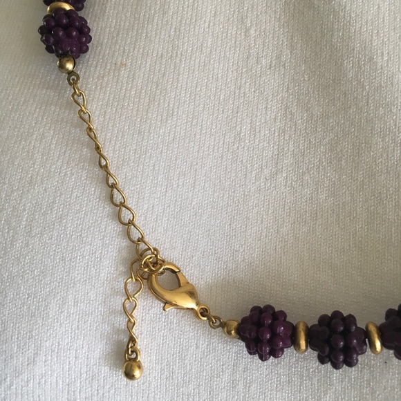 Purple Beaded Graduated Long NECKLACE - Picture 5 of 5